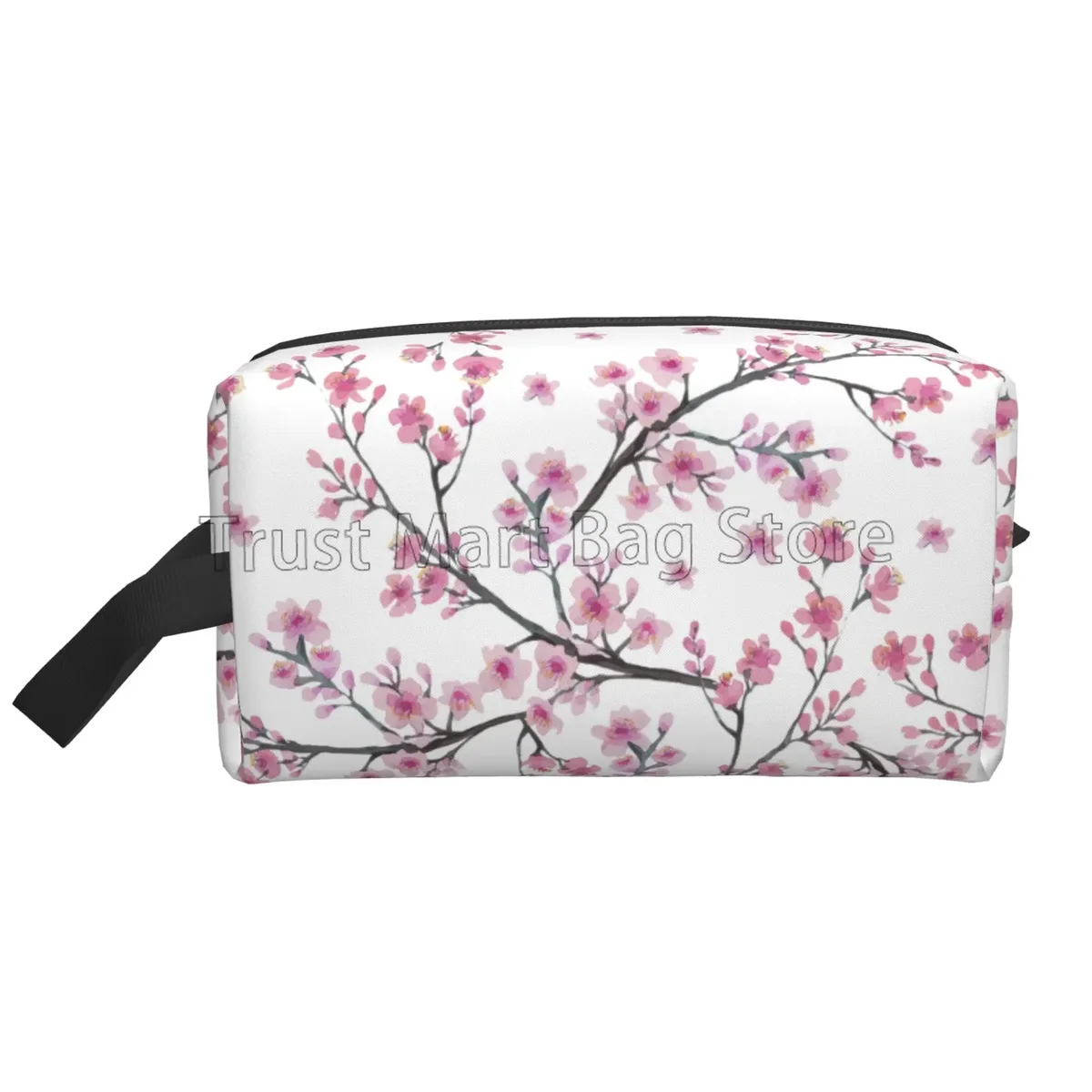 sacs à cosmétiques japonais sakura imprimés fleurs de cerisier pour femmes, pochette de toilette de voyage à fermeture éclair, grand sac de maquillage résistant à l'eau, cadeau