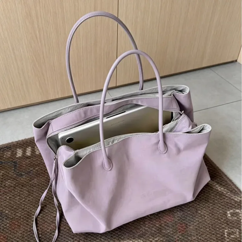 nouveau sac fourre-tout en nylon pour femme printemps-été 2026, grande capacité multi-compartiments, léger, blocs de couleurs, sac à bandoulière pour voyage