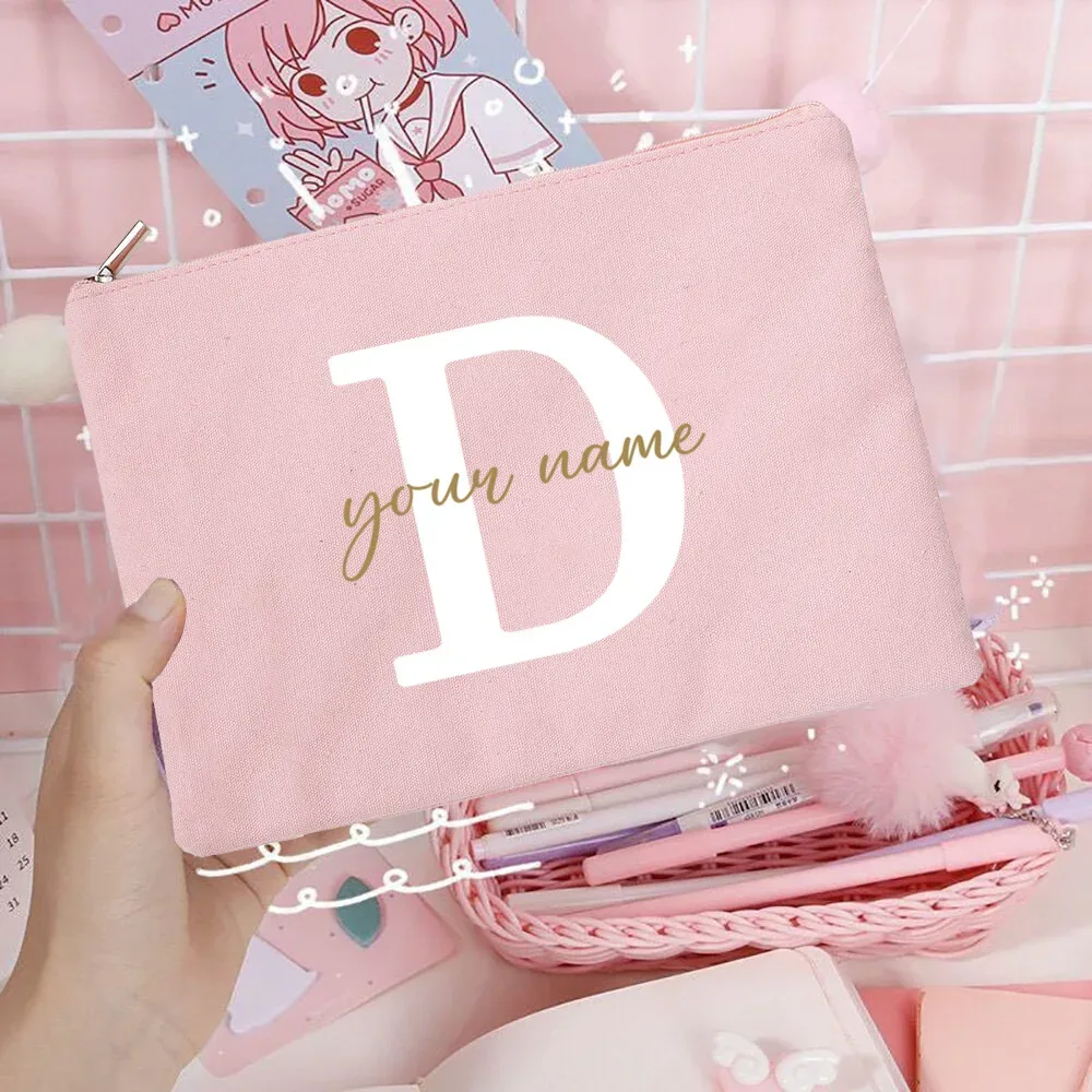 sacs à cosmétiques de demoiselle d'honneur avec nom personnalisé, trousse de maquillage pour filles, pochette de toilette de voyage, cadeaux d'anniversaire de mariage pour elle