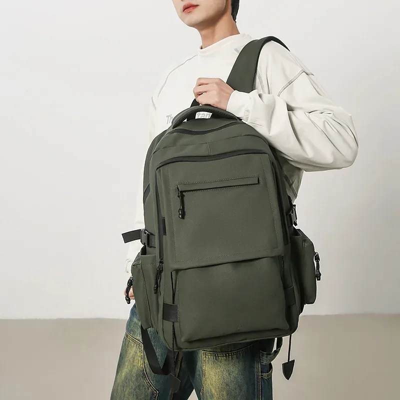 sac à dos de grande capacité pour hommes, pour les déplacements, simple, décontracté, élégant, business, pochette pour ordinateur portable, sacs multi-poches de très grande taille