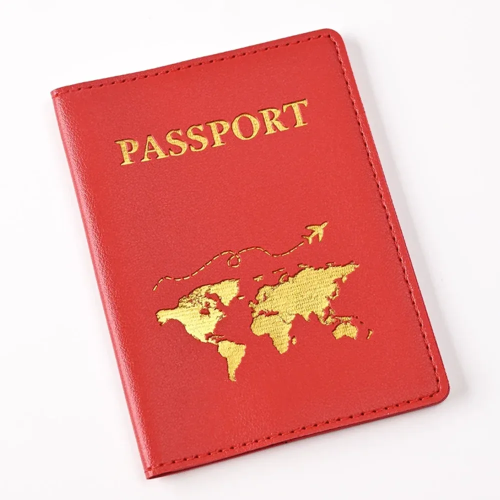 couverture de passeport personnalisée avec nom et initiales, carte du monde dorée, porte-passeport personnalisé, nouveaux accessoires de voyage pour femmes et hommes