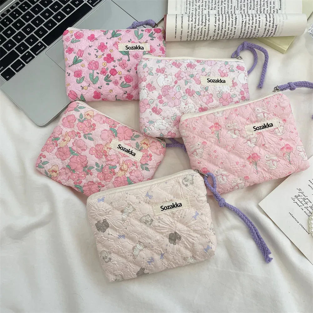 petit sac de rangement portable pour cosmétiques, sac à main de voyage mignon, rouge à lèvres, carte d'écouteur, mini sac à main de maquillage, poudres, trousse de maquillage