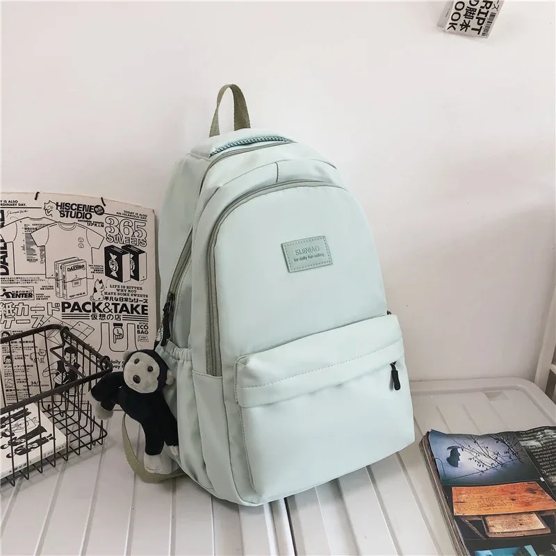 sac à dos femme couleur unie femme multi-poches décontracté homme sac de voyage cartable de haute qualité pour adolescente livre sac à dos