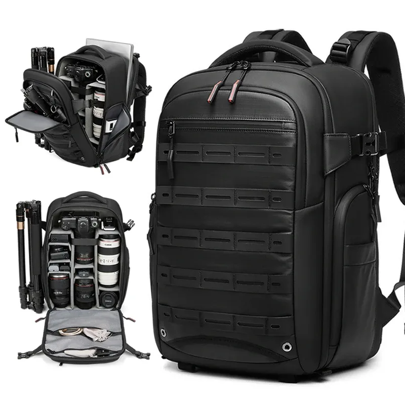 Sac à dos professionnel pour appareil photo reflex numérique pour hommes, avec support pour trépied, détachable en sac à dos pour drone, sac à dos de randonnée pour ordinateur portable de 16 pouces