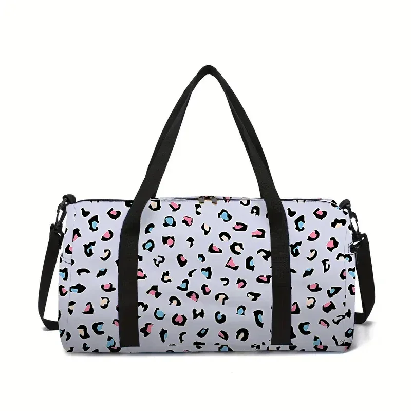 Sac à bagages grande capacité à motif léopard pour garçons/filles, meilleur cadeau, sac de voyage de loisirs à dessin animé 2D, sac de fitness