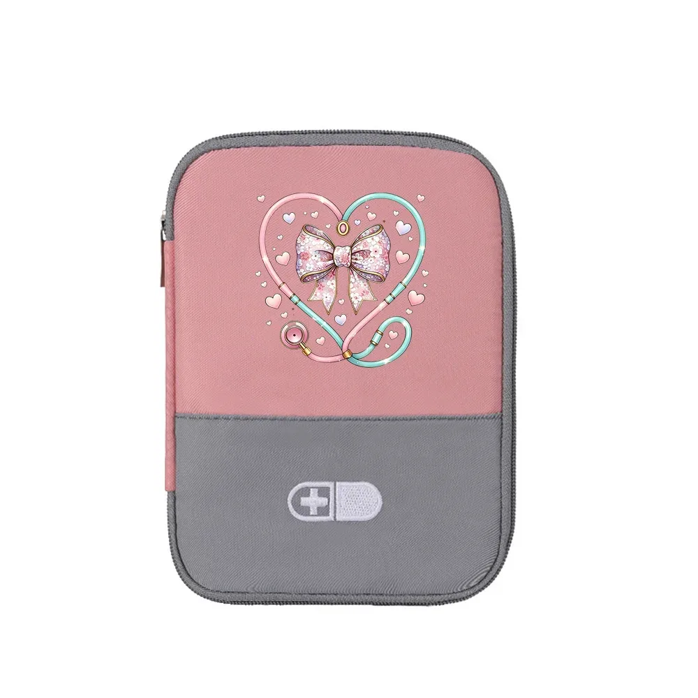 sac de rangement pour médicaments de grande capacité, design stéthoscope et nœud papillon, organisateur portable pour la maison, usage quotidien, 1 pièce