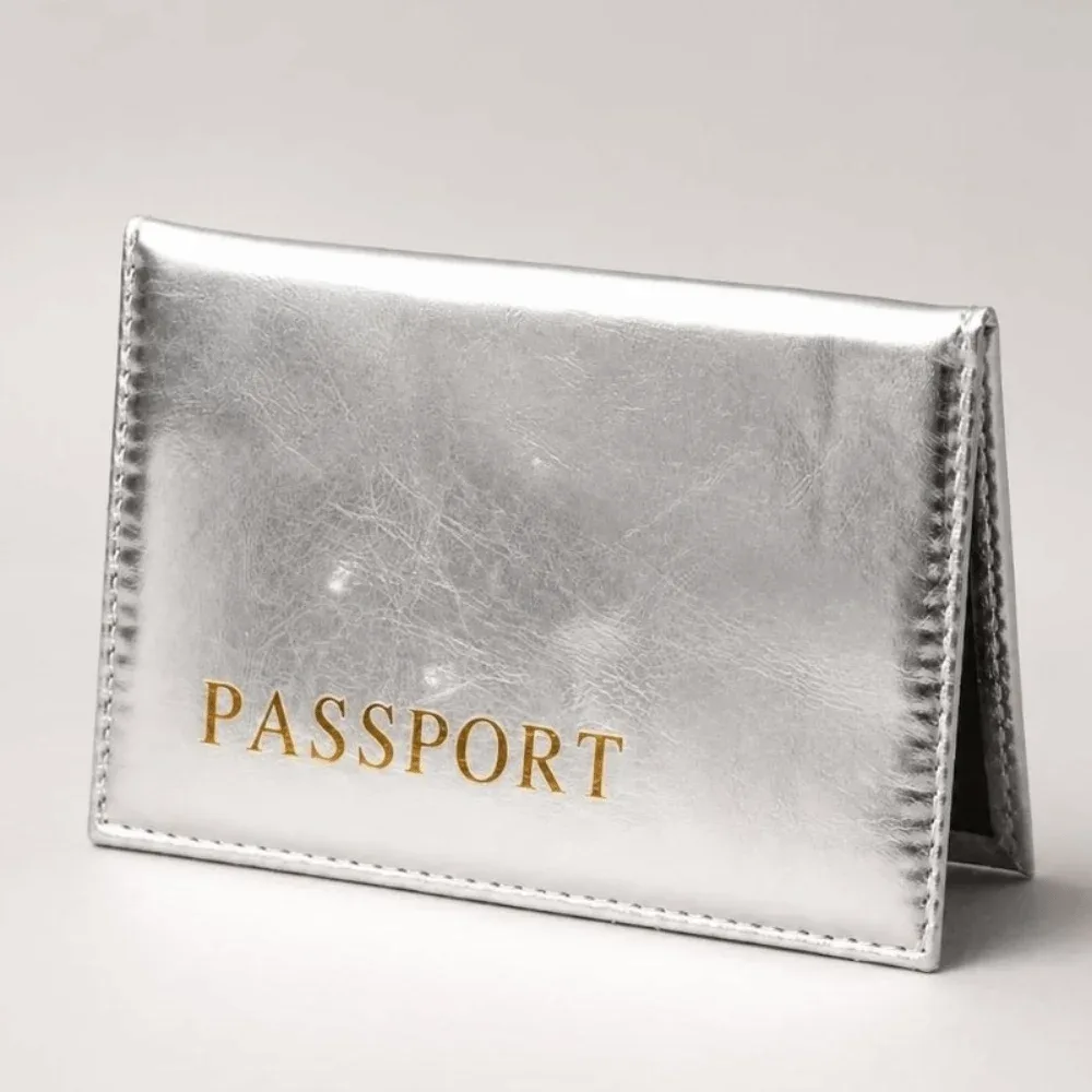 porte-passeport en cuir pu tendance, imperméable, brillant, avec paillettes, porte-cartes de crédit, multifonction, pour voyages d'affaires