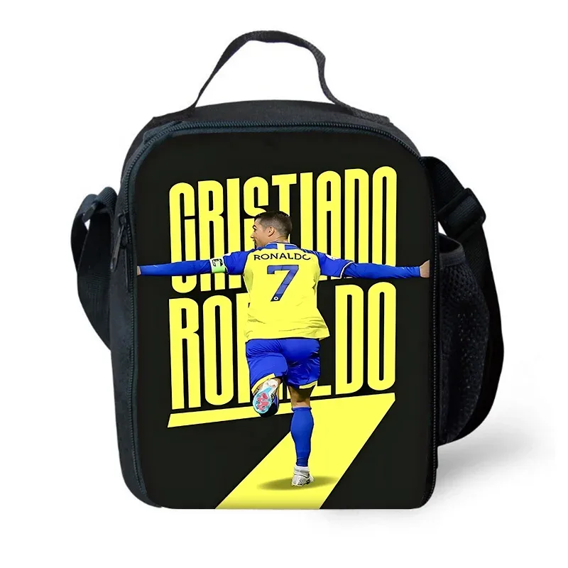 sac à dos de football r-ronaldos cr7 pour enfants, avec sacs à déjeuner, sacs à crayons, sacs d'école pour garçons et filles, meilleur cadeau