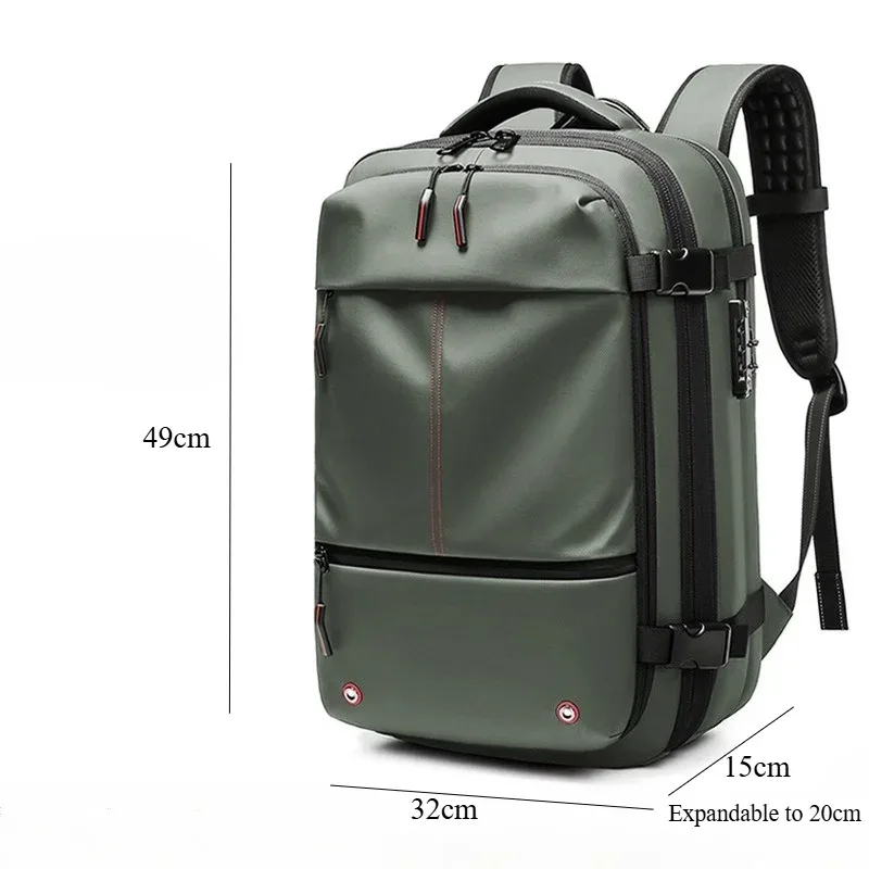 sac à dos de voyage pour homme, sacs à dos à compression sous vide, grande capacité, sacs pour ordinateur portable de 17 pouces, sacs à dos extensibles pour l'extérieur
