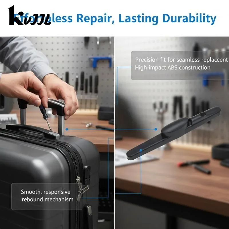 bouton remplacement poignée valise plastique noir accessoire réparation sac voyage maintenance simplicité durabilité utilisation stable