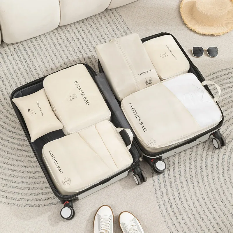 organisateur voyage polyester décontracté multicolore beige sac compression chaussures vêtements pajama vêtements pratique léger résistant humidité