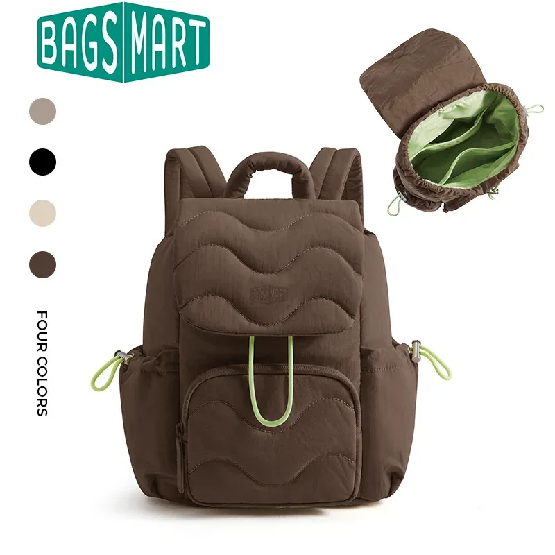BAGSMART – sac à dos imperméable pour femmes, grande capacité, couleur unie, sac d'école à fermeture éclair pour adolescentes, sac à dos décontracté pour étudiantes, sac à livres