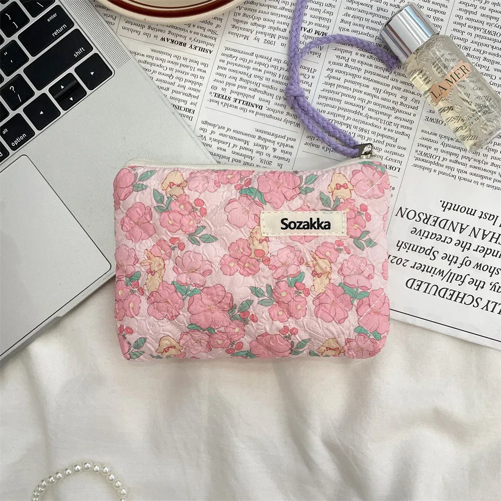 petit sac de rangement portable pour cosmétiques, sac à main de voyage mignon, rouge à lèvres, carte d'écouteur, mini sac à main de maquillage, poudres, trousse de maquillage