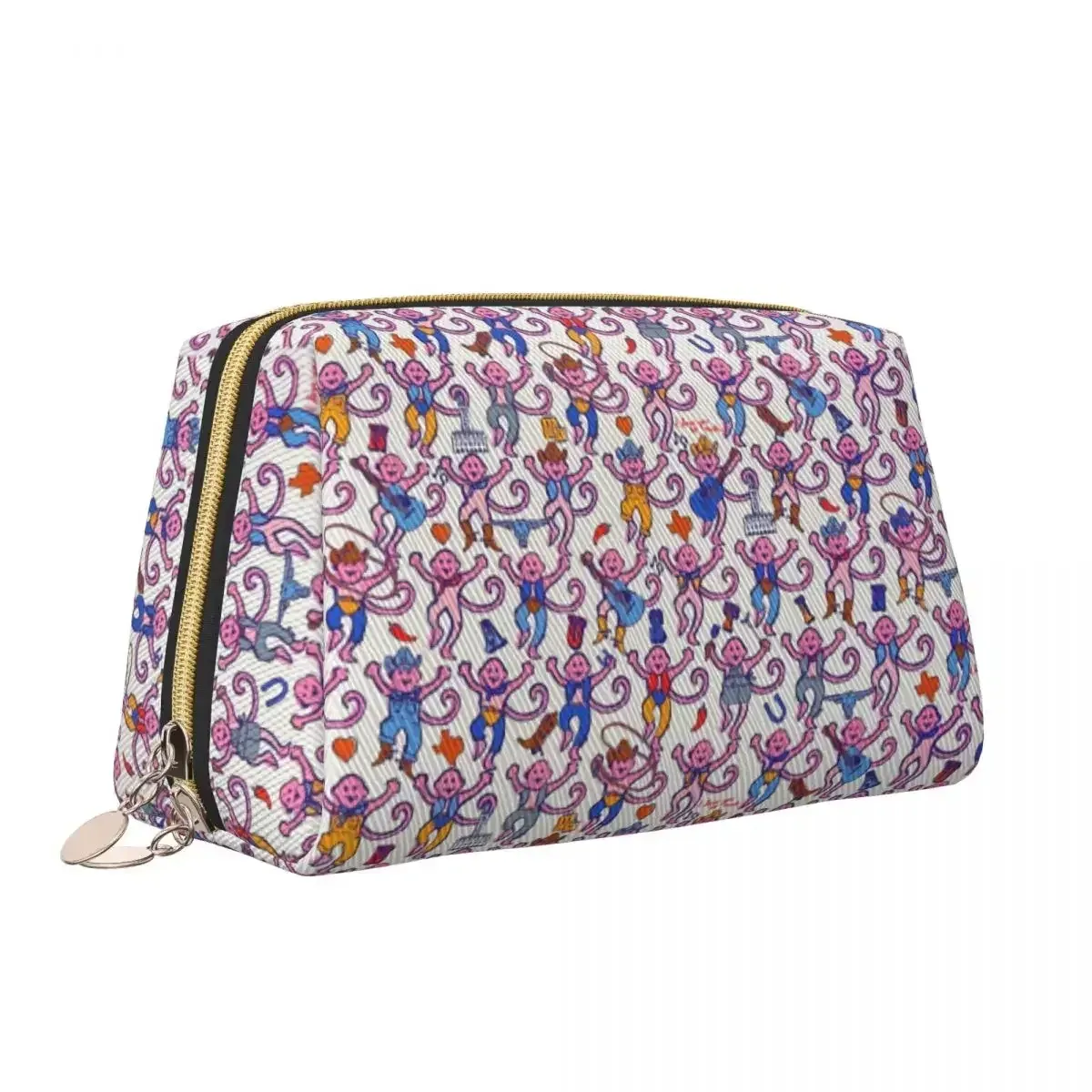 sac à cosmétiques de voyage personnalisé pour femme, rouleau preppy, singes, lapin, trousse de toilette et de maquillage, trousse de rangement de beauté pour dames