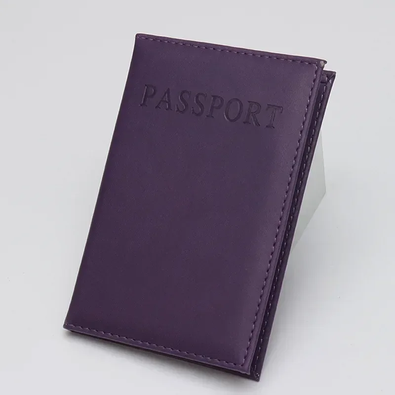housse passeport protection cuir marron orange vert voyage organisateur accessoires voyage sac porte-passeport polyest pu leather