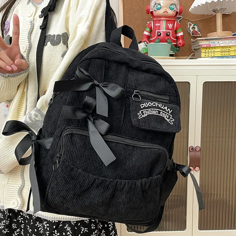 nouveau sac à dos coréen 2026 polyvalent pour étudiantes – style tendance avec nœud pour le quotidien