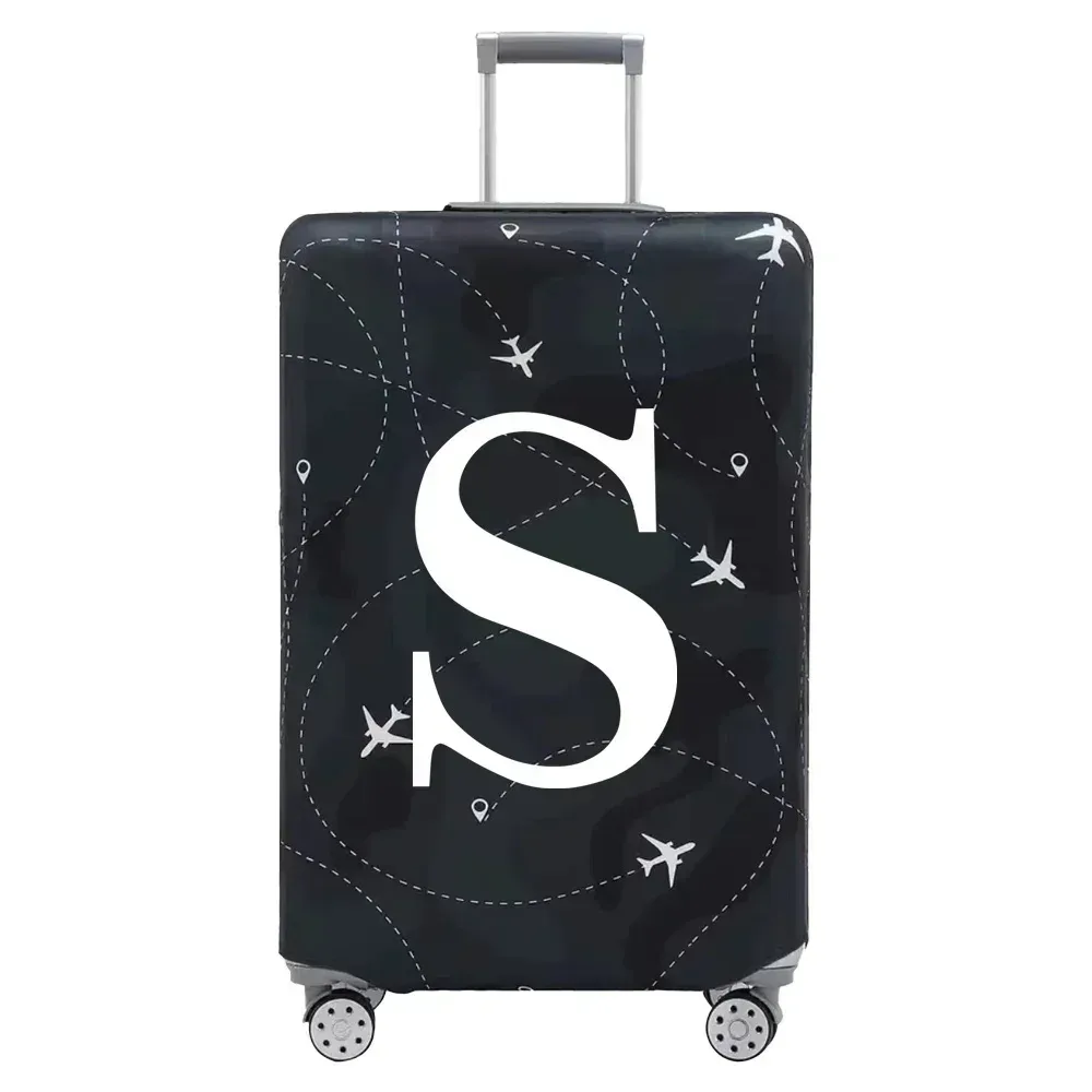 housse de protection pour bagages en tissu extensible, housse anti-poussière, anti-rayures, adaptée aux valises de 18 à 32 pouces, accessoires de voyage avec lettres blanches