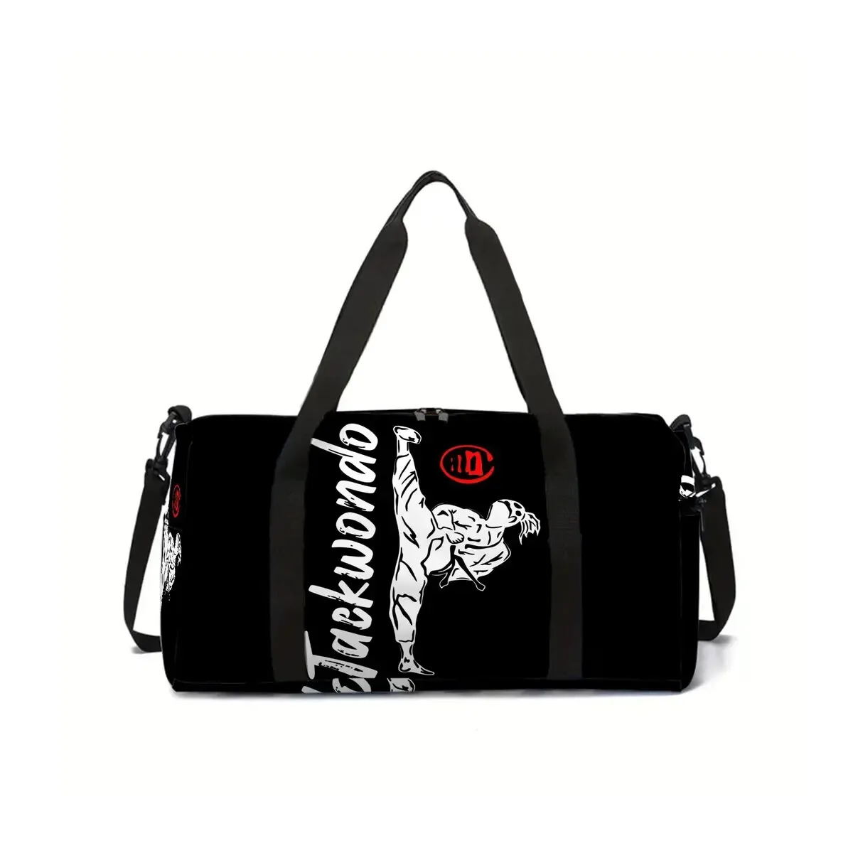 sac de voyage scolaire 2d plat style dessin animé taekwondo judo, grande capacité, sac à fermeture éclair, meilleur cadeau pour garçons et filles, style tendance