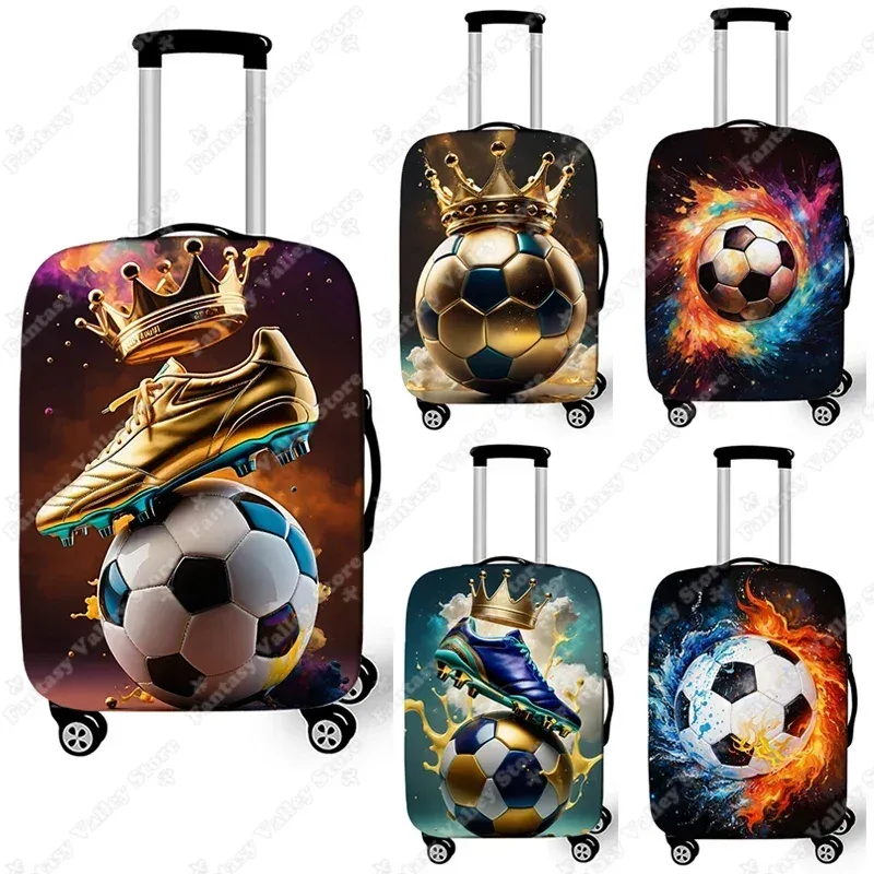cool ballon de football avec couronne housse de bagage pour voyage élastique boîtier de chariot couvre anti-poussière valise housse de protection