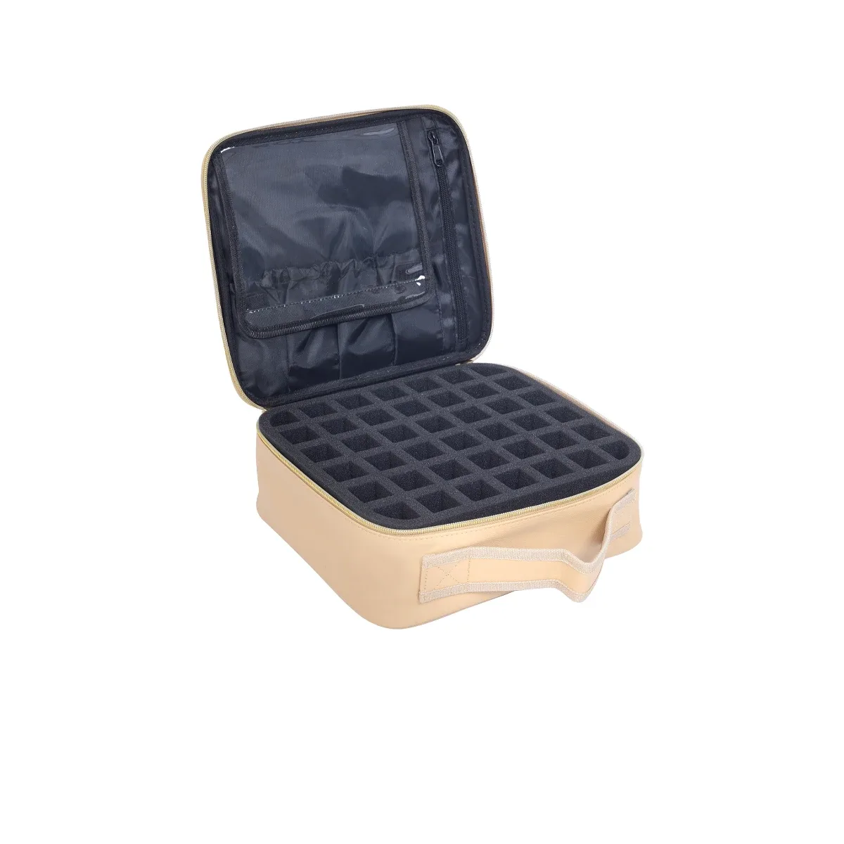uozl organisateur de vernis à ongles de 42 bouteilles, sac de rangement de vernis à ongles portatif en cuir pu, adapté aux amateurs de nail art et aux manucure