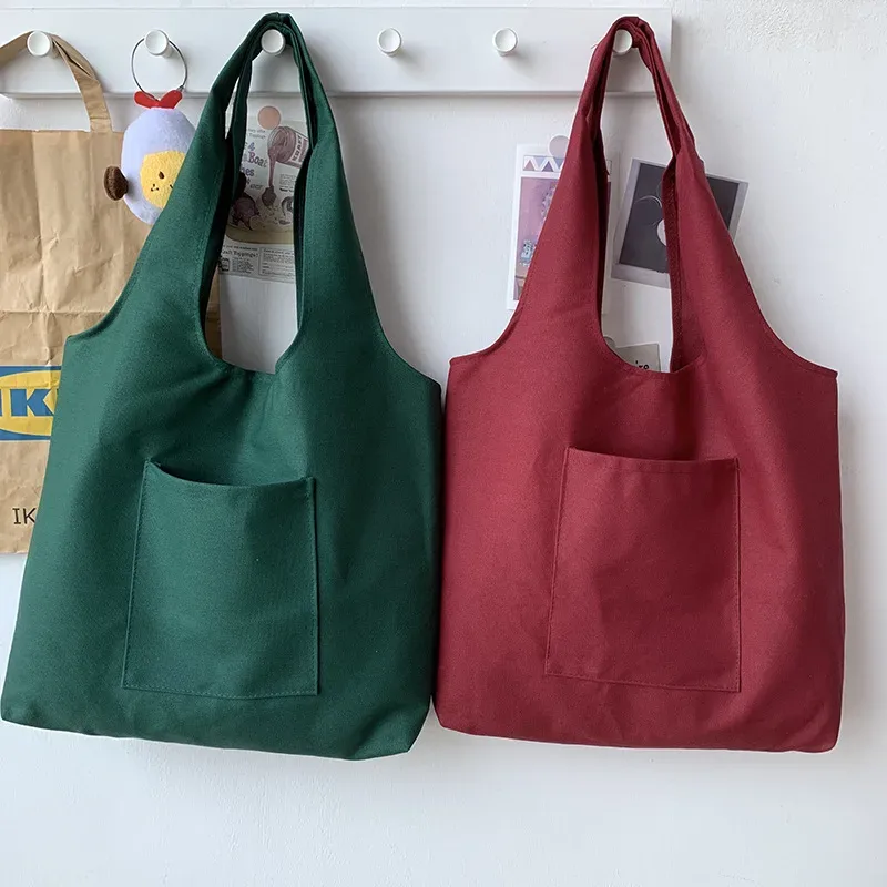 sac fourre-tout en toile personnalisé avec impression, sac avec logo personnalisé, poche avant, sac à bandoulière en coton réutilisable pour le shopping, l'école, les voyages