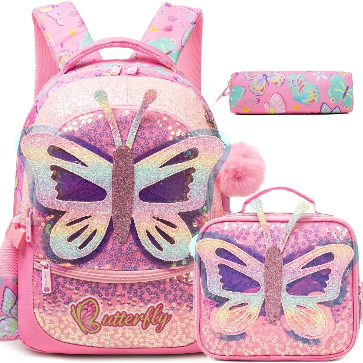 sac à dos scolaire mignon pour filles, sac à bandoulière pour enfants avec boîte à lunch isotherme, sac à dos décontracté pour étudiants, cadeau de rentrée scolaire