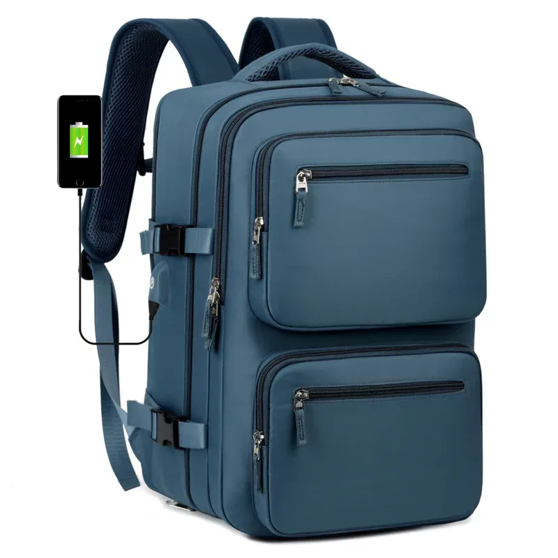 grand sac à dos de voyage pour femmes et hommes, sac de cabine multifonctionnel pour avion, étanche, avec chargeur usb, antivol