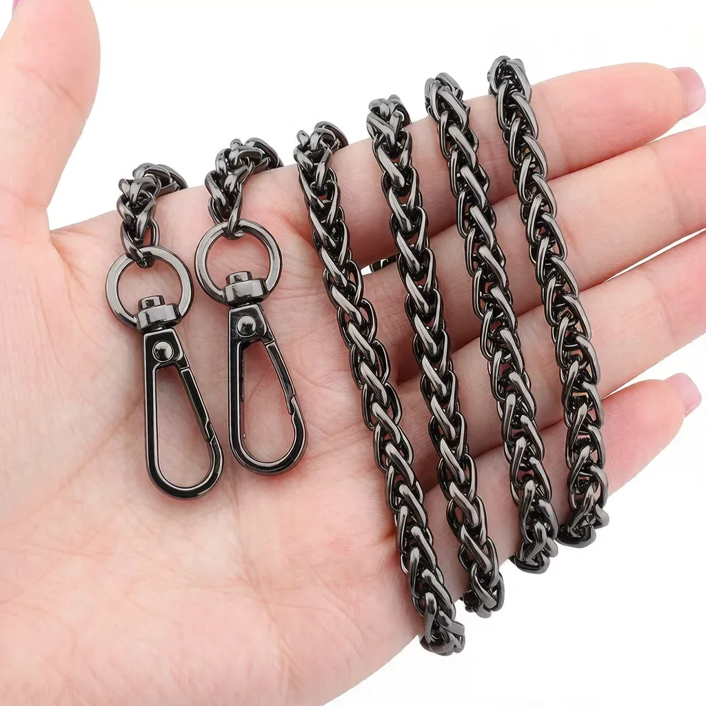 chaîne de sac en aluminium métallique, pièces de rechange et accessoires pour sac à bandoulière tissé à la main, accessoires de quincaillerie diy faits à la main