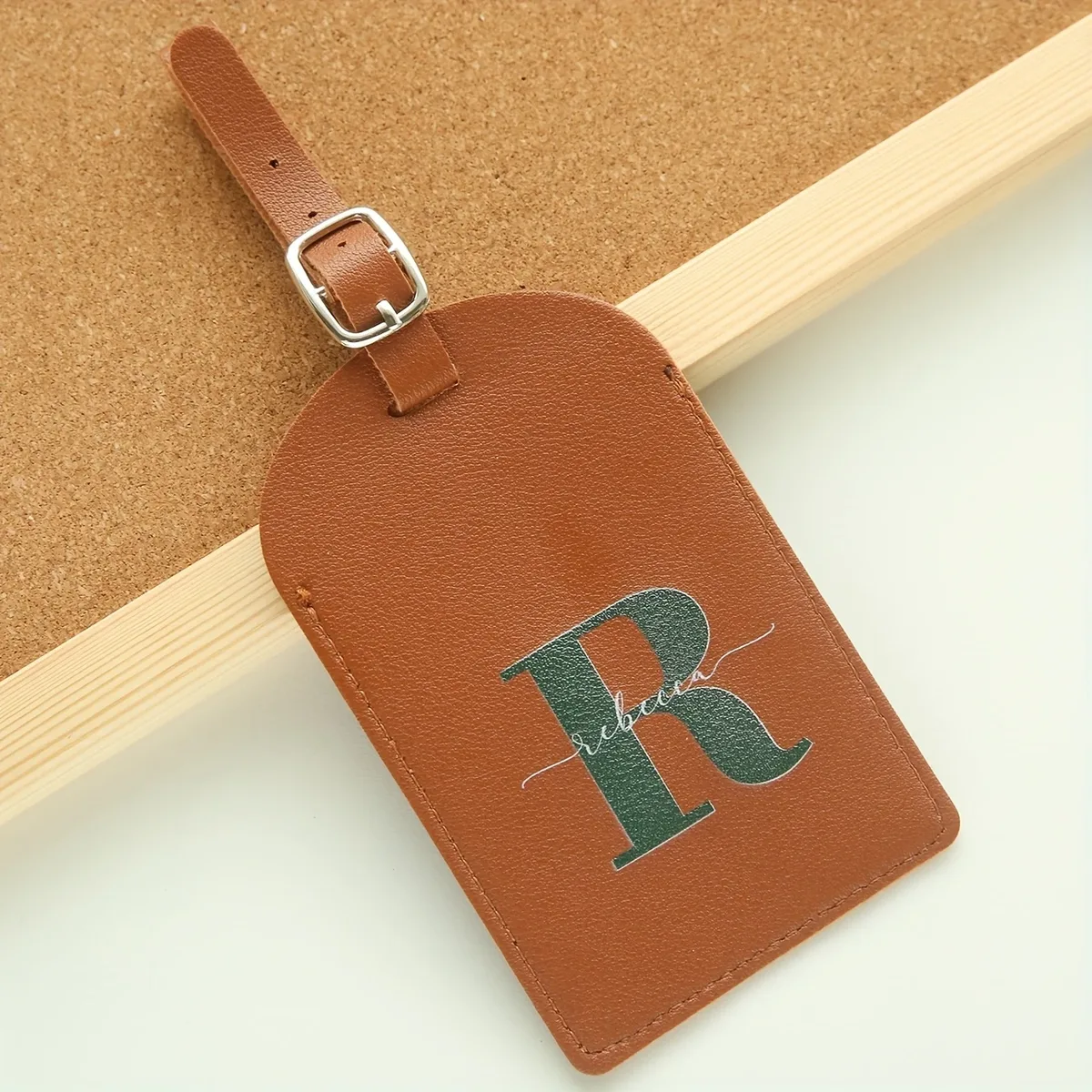 étiquette de bagage personnalisée avec nom et initiales pour valises, étiquettes de bagage colorées avec monogramme personnalisé et carte de nom avec protection de la vie privée