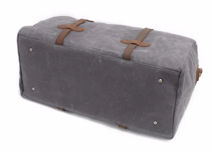 sac de voyage vintage en toile cirée pour homme, grand sac de voyage à main, sac de week-end, sac messager, grand sac fourre-tout pour la nuit.