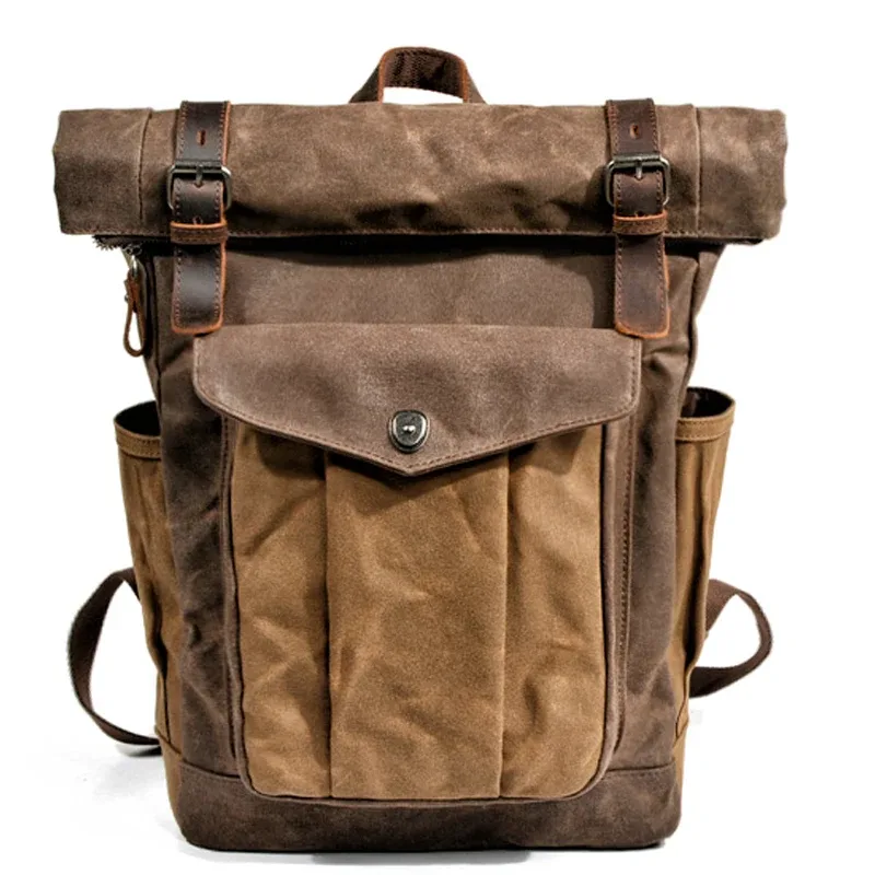 sac à dos en toile pour hommes, loisirs de plein air, simple et pratique, grande capacité, sac d'alpinisme, sac de voyage pour hommes
