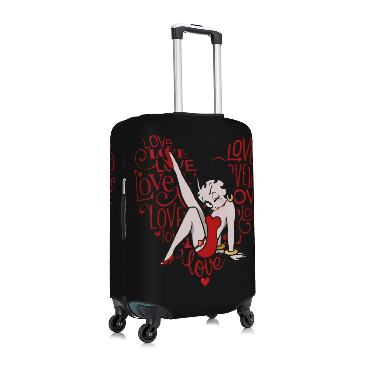 housse de valise élastique personnalisée b-bettys cartoon boop, housse de bagage de voyage classique d'anime pour valises de 18 à 32 pouces