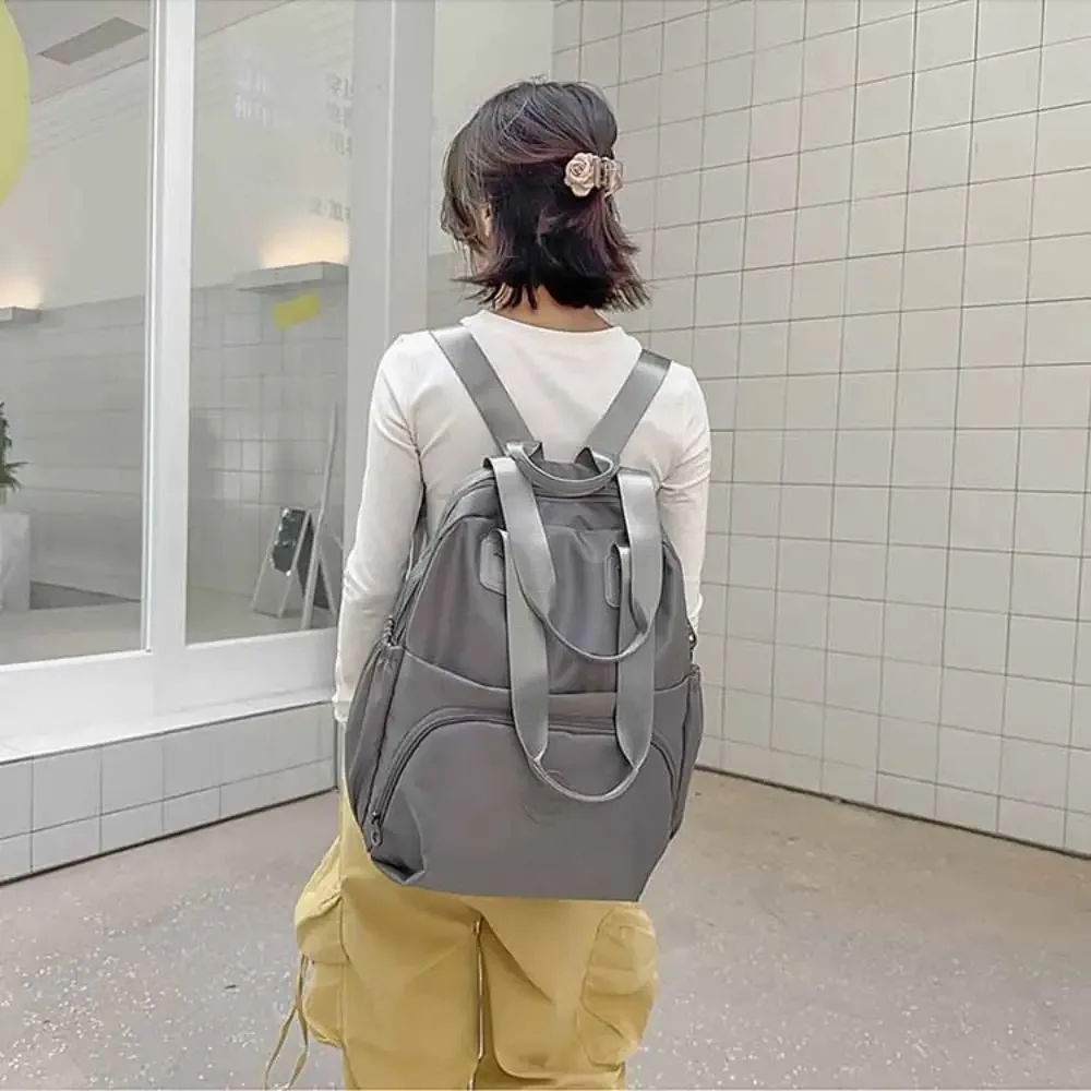 sac à dos de sport en nylon de style coréen, grande capacité, couleur unie, sac à bandoulière de voyage, design de niche, sac de fitness en nylon pour employé de bureau