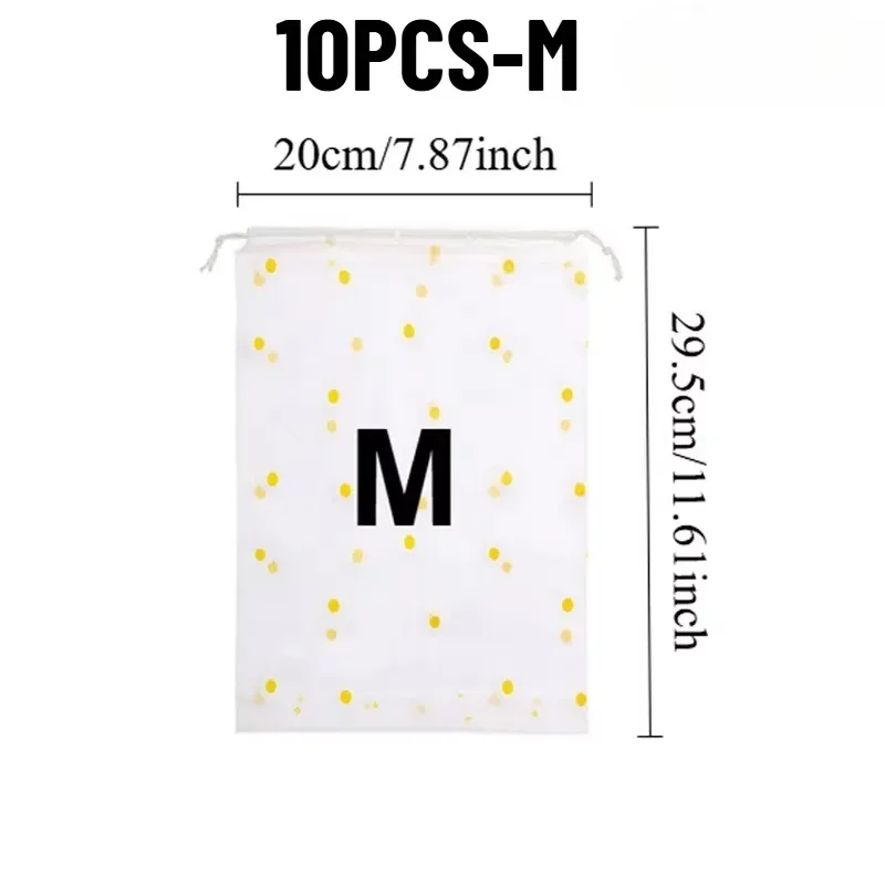 sac en plastique imprimé marguerite, blanc transparent, pliable, sac de voyage imprimé marguerite, adapté au rangement des serviettes, fournitures de voyage, 5/10 pièces