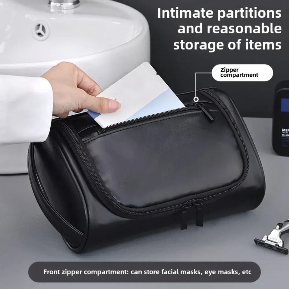 trousse de toilette de voyage de haute qualité pour femmes et hommes, sacs à cosmétiques rétro en cuir pu, trousse de maquillage de voyage étanche
