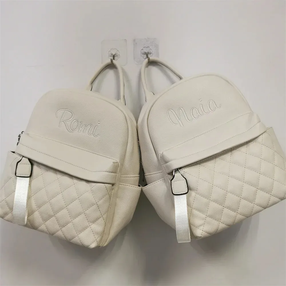 sac à dos avec nom brodé pour femmes, sac en pu, mode dames, cadeau de haute qualité, sac à dos personnalisé pour filles, petit sac à dos d'extérieur