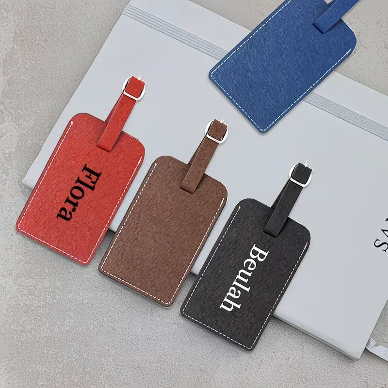 étiquette bagage faux daim personnalisable rose kaki vert rouge voyage identité bagage nom passeport