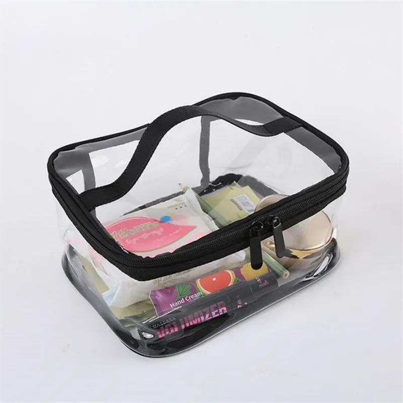 sac à cosmétiques de bain en pvc transparent imperméable pour femmes, trousse de maquillage de voyage avec fermeture éclair, organisateur de lavage de beauté, kit de rangement de toilette