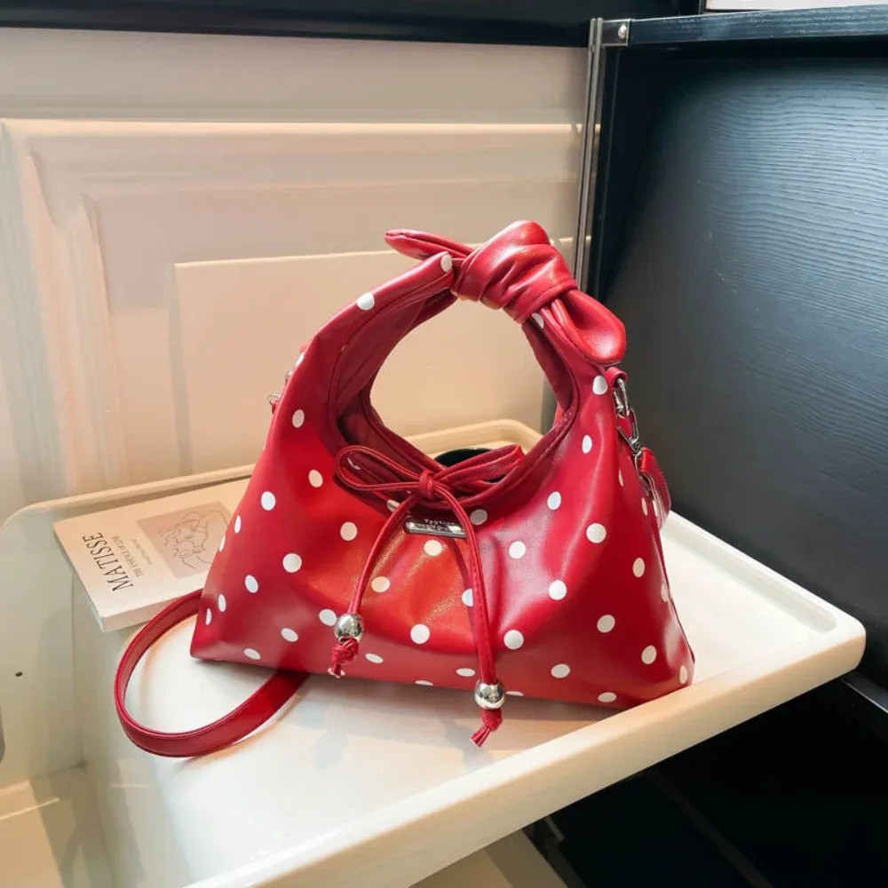 petit sac à main tendance en cuir, sac à bandoulière à pois, sac polyvalent pour femmes, accessoires féminins