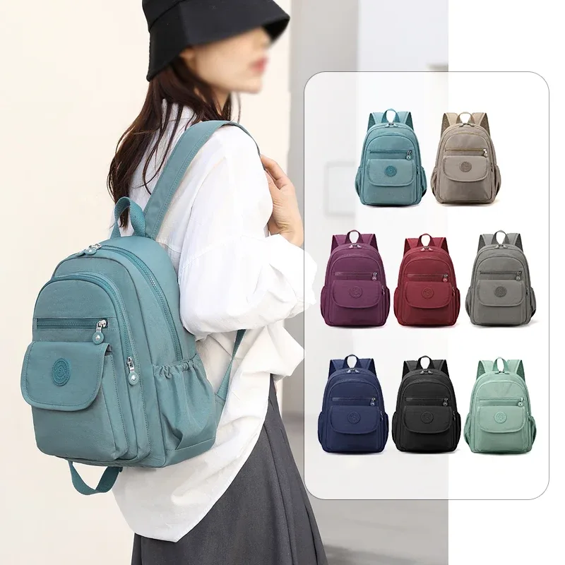 sac à dos de voyage noir élégant et léger pour femmes, grande capacité, avec bretelles réglables, pour l'école et les loisirs b