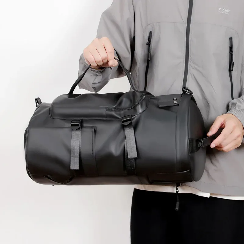 sac de voyage en plein air avec film de mode, portable, grande capacité, sec et humide, sac de sport séparé, léger, simple, sac à bagages à double dos