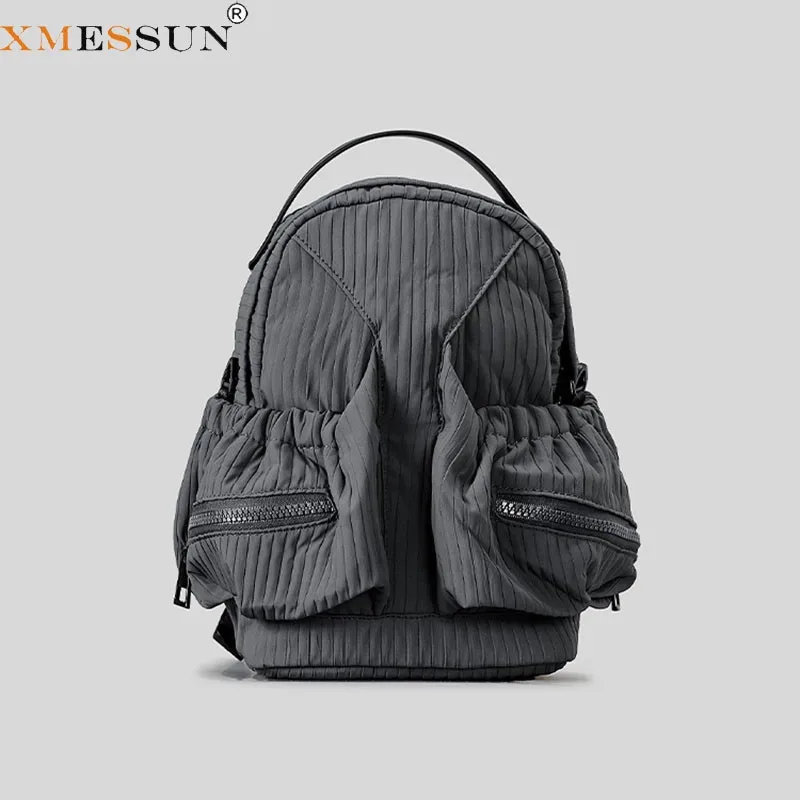xmessun nouveau sac à dos plissé en nylon imperméable, sac de voyage décontracté léger au design tendance, sac à bandoulière pour femme pour les trajets quotidiens