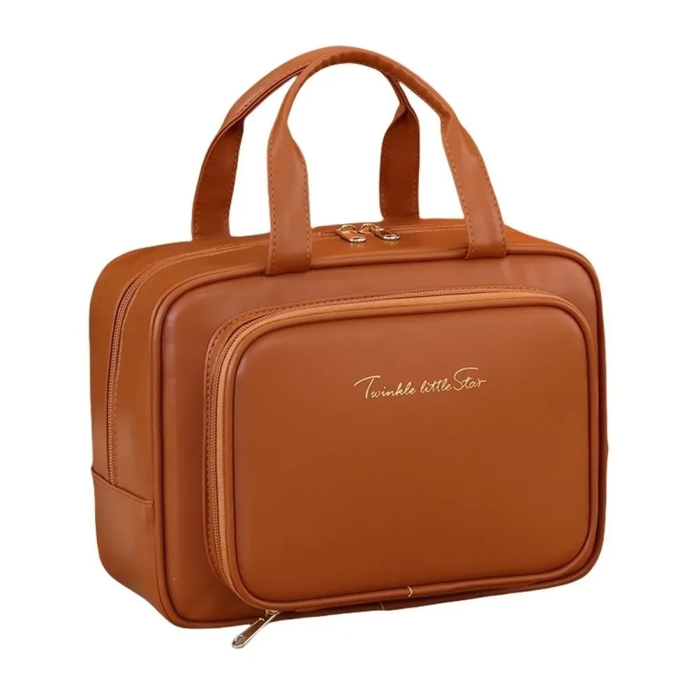 sac de rangement simple pour maquillage, poignée, grande capacité, conteneur cosmétique, multifonctionnel, portable, trousse de toilette de voyage, rangement pour câbles de données