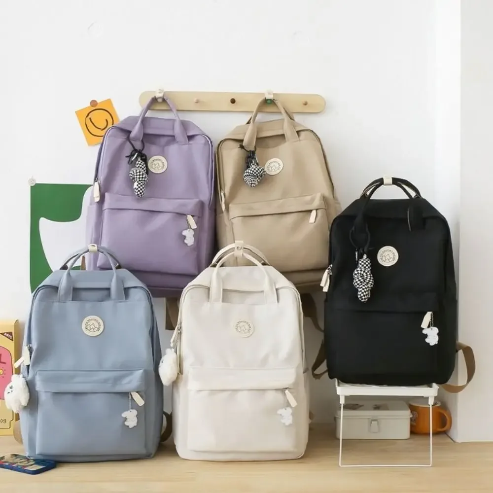 sac à dos étanche pour femmes, grande capacité, en nylon, de voyage, ergonomique, couleur unie, pour ordinateur portable, livre, étudiant