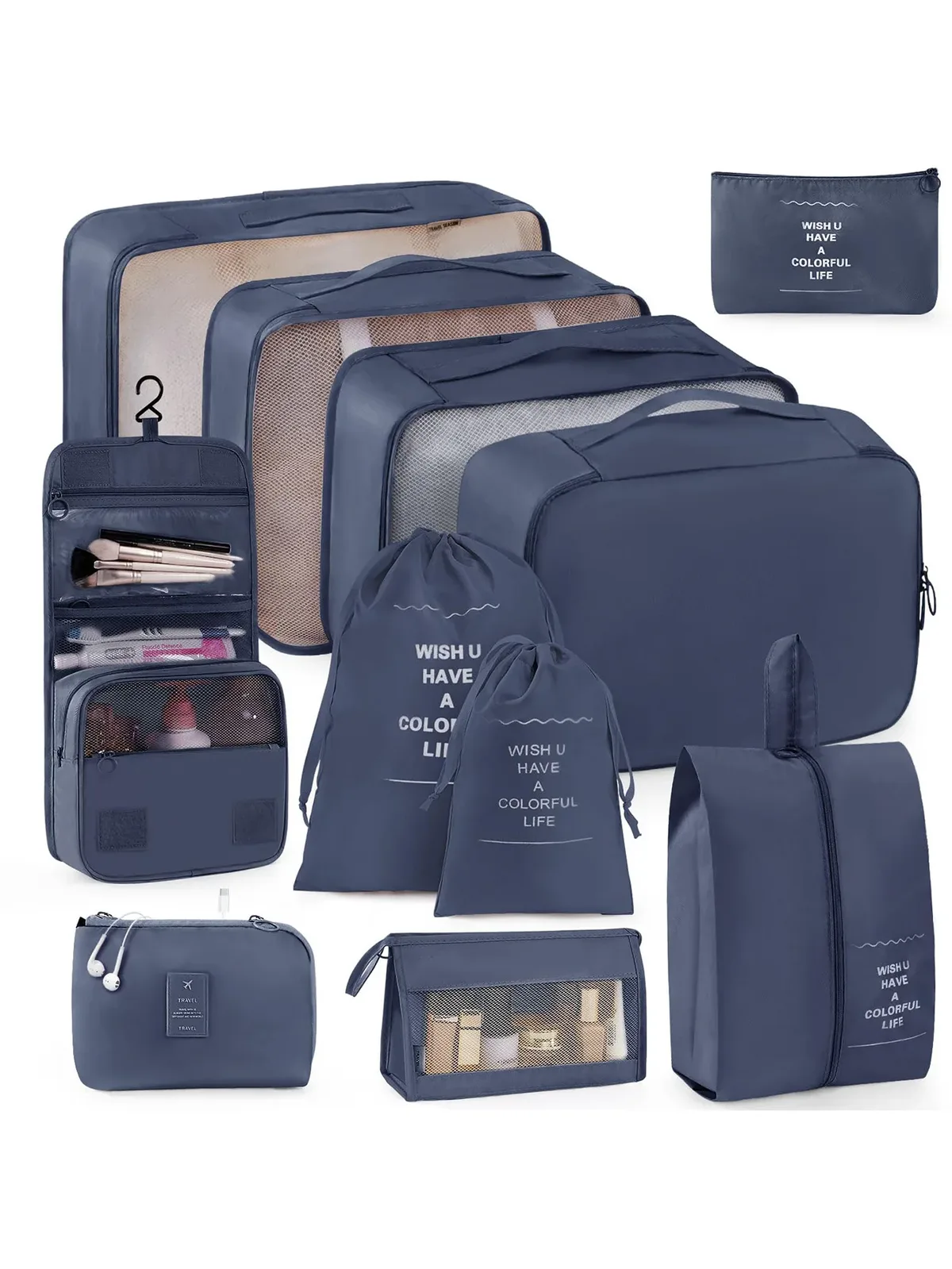 organisateur voyage polyester beige clair poches transparentes visibilité optimal sécurité accrue organiser vêtements accessoires