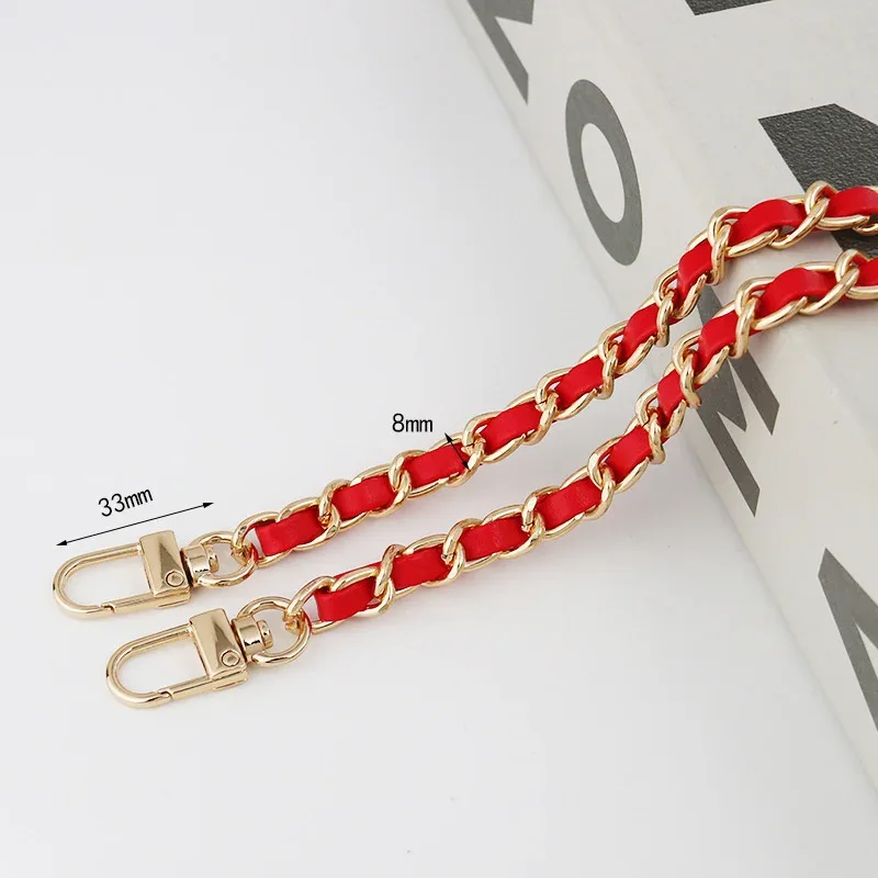 30/60/100/120/140cm cuir pu + chaîne en métal sac à bandoulière sangle pour femmes sac de mode sac à bandoulière dame bracelet en cuir pour sac à main