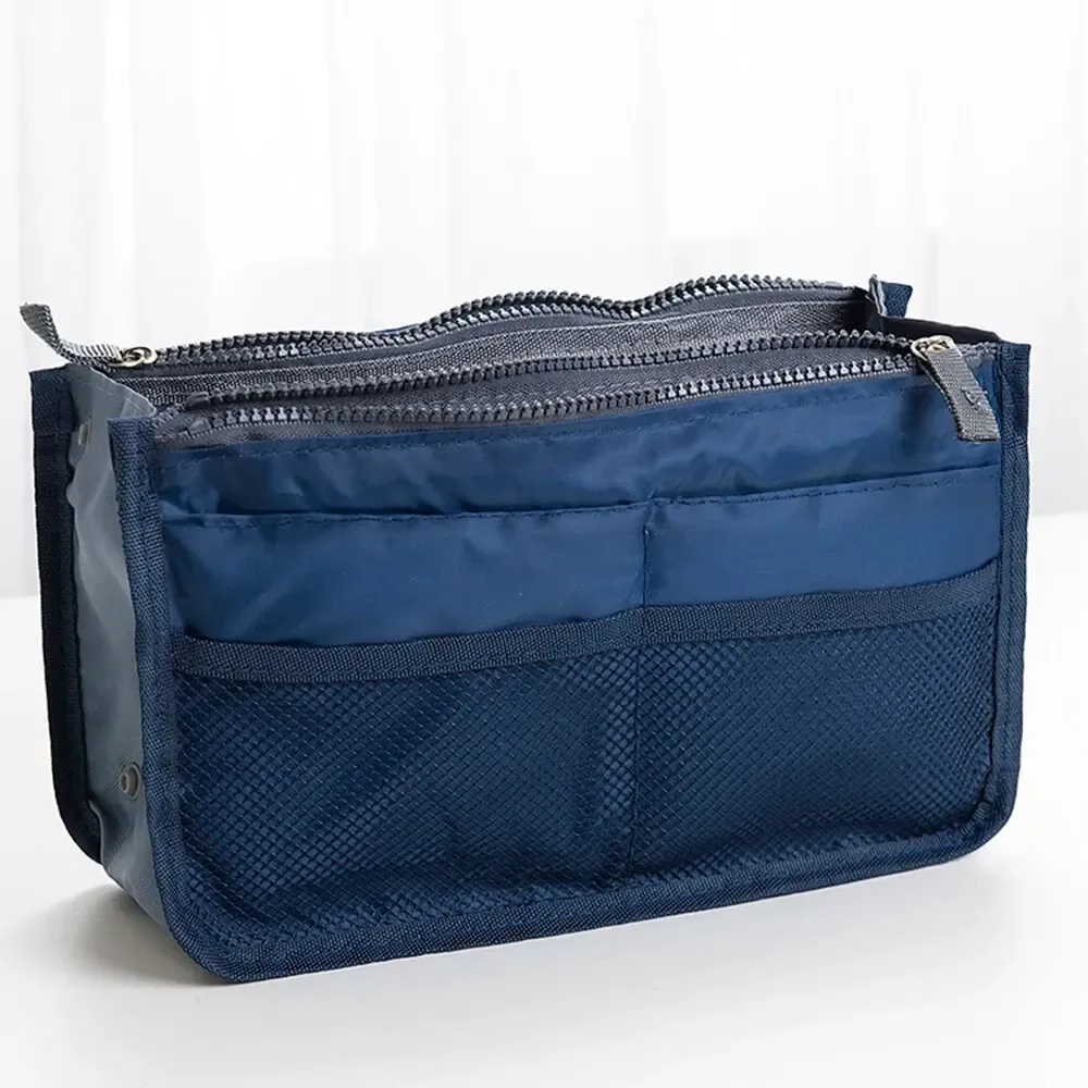 trousse de maquillage multifonctionnelle de grande capacité, sac de rangement portable à double fermeture éclair pour articles de toilette, sac de rangement de voyage pour maman, cosmétiques multi-poches
