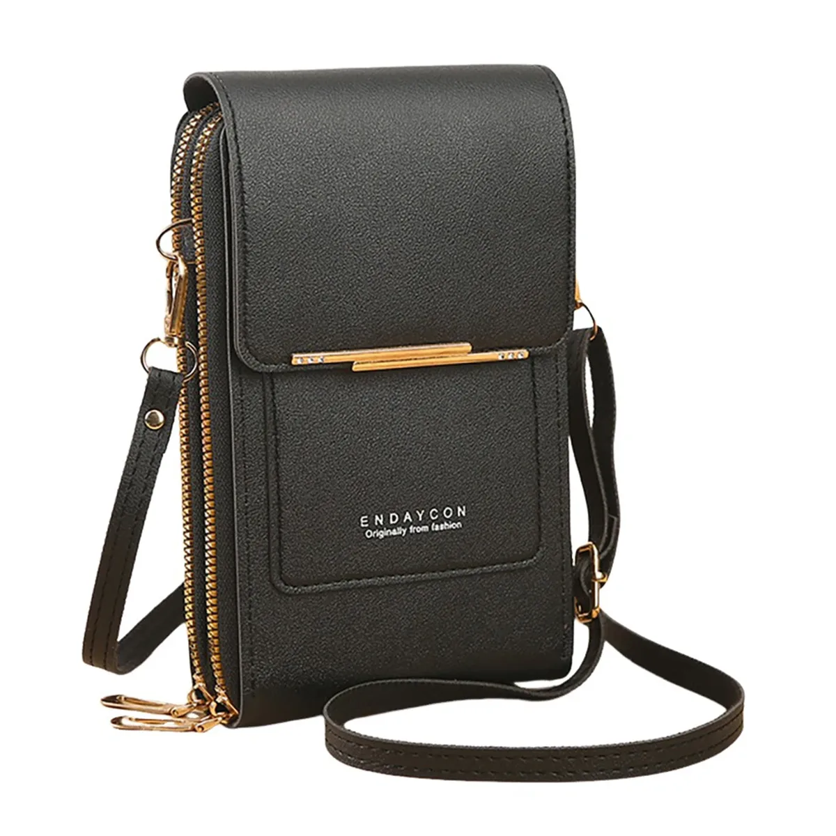 sac à bandoulière pour téléphone avec fenêtre tactile, en cuir premium, anti-rfid, léger, pour femme, portefeuille