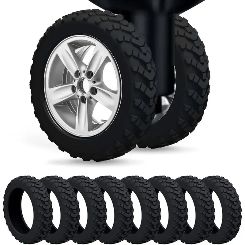 couvre roues tpr protection silicone noir voyage valises double roues bruit reduction amovible silicone