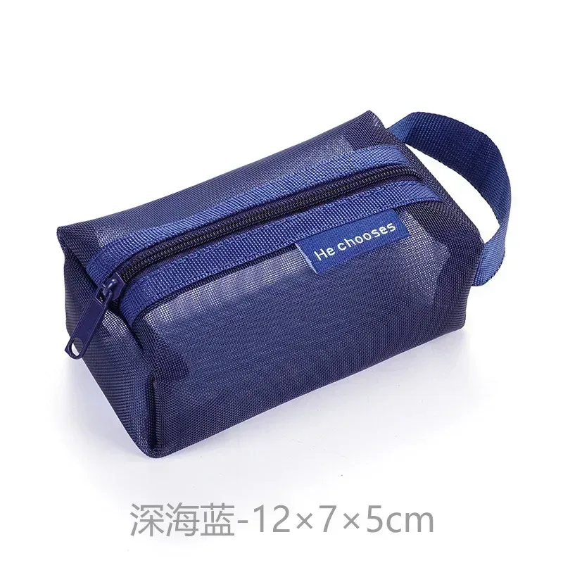 mini sacs à cosmétiques en maille de nylon transparent pour femmes, petits sacs de maquillage pour rouge à lèvres, pochette pour ligne de données, étui organisateur pour clé d'écouteurs